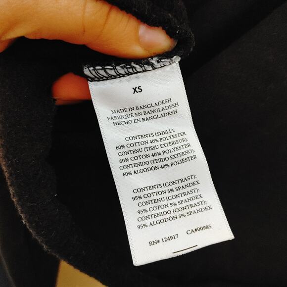 We Wore What Size XS Extra Small Black Cut Off Sweater Cropped Oversized Raw Hem - Picture 3 of 10